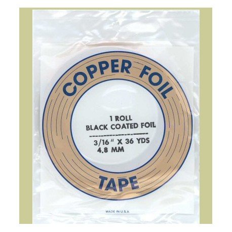 Copper foil 13/64" black, 5.2mm